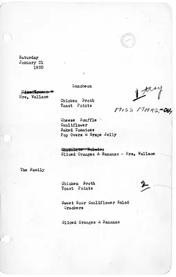 White House Luncheon Menu