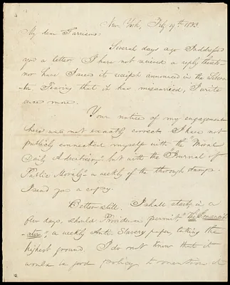 Letter from Charles Wheeler Denison, New York, to William Lloyd Garrison, Feb'y 19th, 1833