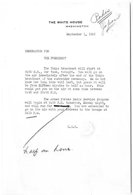 Memorandum from Charles Ross to President Harry S. Truman