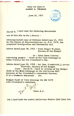 File Memorandum from Rose Conway