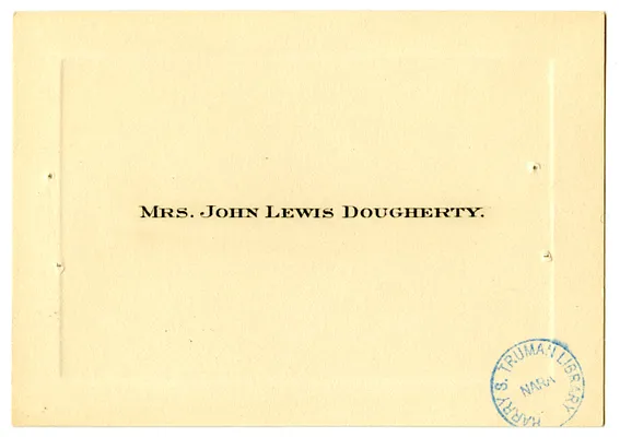 Wedding Gift Card from Mrs. John L. Dougherty