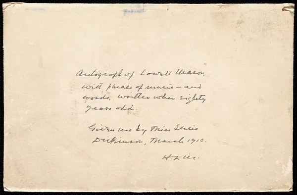 Seek first the kingdom-- words and music notation in envelope