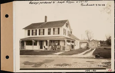 Catherine R. Cody, house and garage, Coldbrook, Oakham, Mass., Jun. 4, 1928