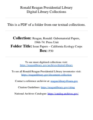 Issue Papers - California Ecology Corps