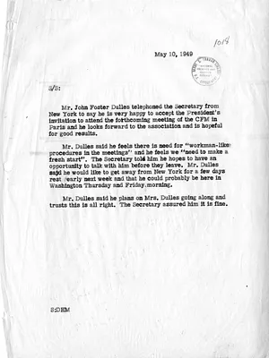 Memorandum of Telephone Conversation with Secretary of State Dean Acheson and John Foster Dulles