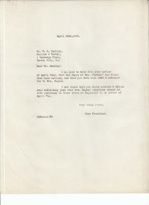 Letters Sent to E.A. Markley, April 23, 1930