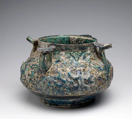 Jug with Floral Motifs and Seated Persons