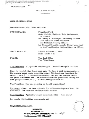 October 17, 1975 - Ford, Kissinger, Ambassador Jack B. Kubisch (Greece)