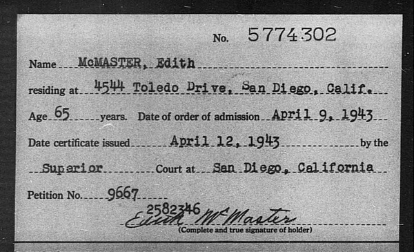 McMaster, Edith - 1943
