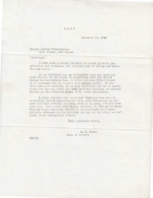 Letters Sent, December 13, 1929