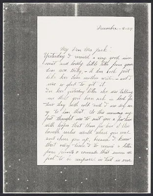 Sacco-Vanzetti Case Records, 1920-1928. Correspondence. Nicola Sacco to Mrs. Cerise Jack, December 16, 1924. Box 38, Folder 59, Harvard Law School Library, Historical & Special Collections