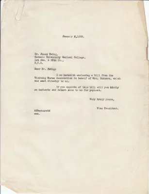 Letters Sent to James Ewing, January 8, 1932