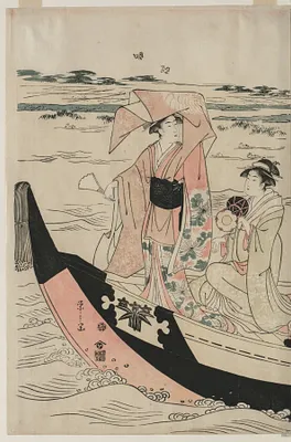 Women in a Pleasure Boat on the Sumida River