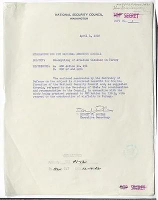 Memorandum from Sidney Souers to the National Security Council with Attachment