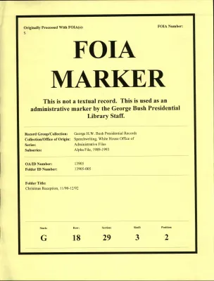 Christmas Reception 11/90-12/92 [OA 8484]