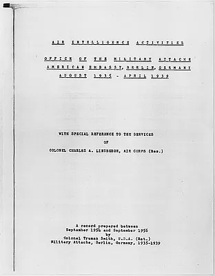 Unpublished report on WWII air intelligence activities