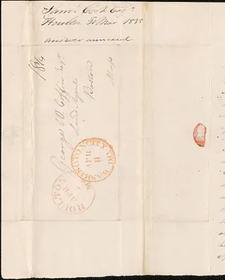 Samuel Cook to George Coffin, 31 March 1838