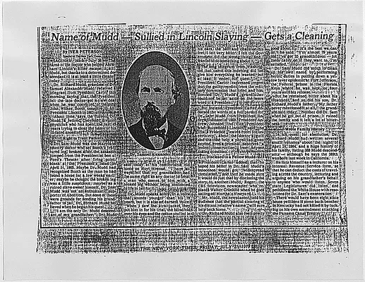 Name of Mudd--Sulllied in Lincoln Slaying--Gets a Cleaning