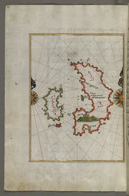 Map of the the Island of Psara West of Chios
