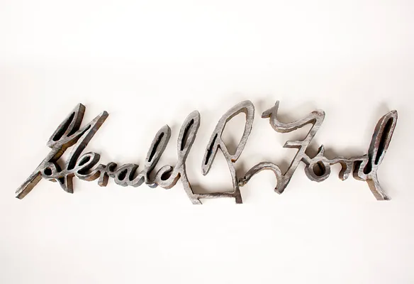 Stainless Steel Sculpture of Gerald Ford's Signature