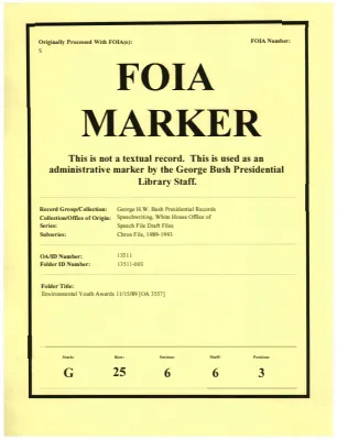Environmental Youth Awards 11/15/89 [OA 3557]