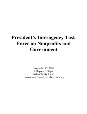 President's Interagency Task Force on Nonprofits and Government [Binder 2]