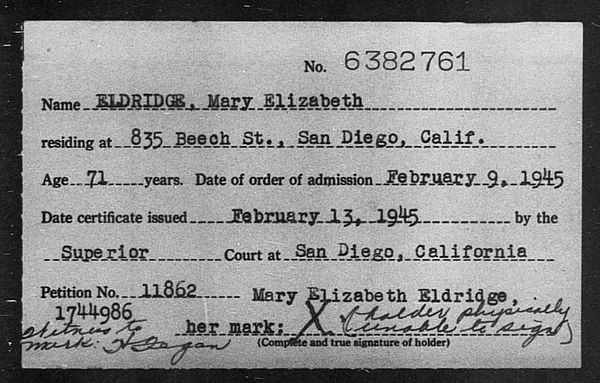 Eldridge, Mary Elizabeth - 1945