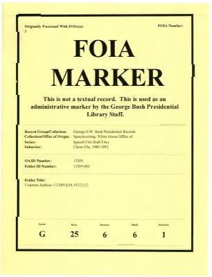 Coleman Address 11/3/89 [OA 3537] [1]