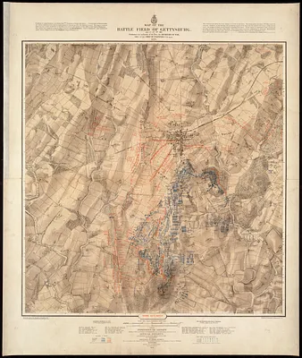 Map of the battle field of Gettysburg, July 1st, 2nd, 3rd, 1863