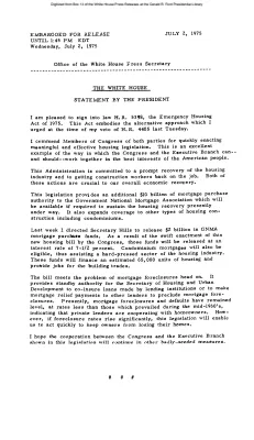 I am pleased to sign into law H.R. 5398, the Emergency Housing Act of 1975 [Signing Statements and Announcements]