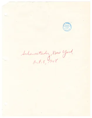 Reading Copy, Speech of President Harry S. Truman, Schenectady, New York