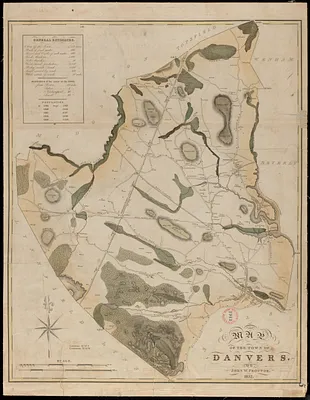 Plan of Danvers made by John W. Proctor, dated 1832