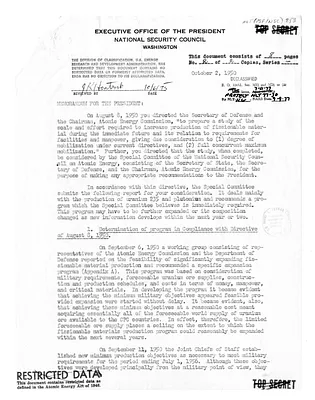 Memorandum from James Lay, Jr. to President Harry S. Truman with Attachments