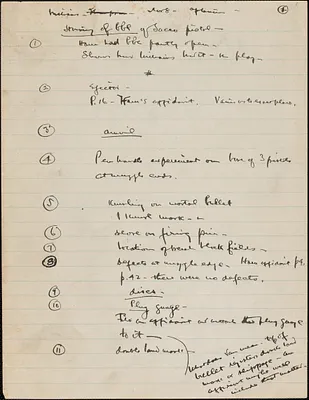 Supplementary Motions for a New Trial - Fifth Motion: Hamilton, handwritten notes from hearings