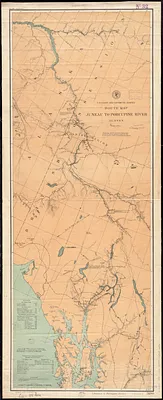 Route map, Juneau to Porcupine River, Alaska
