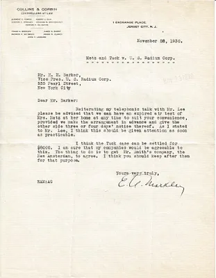 Letters Received to H.H. Barker, November 28, 1930