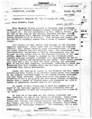 Foreign Service Despatch from H. Bartlett Wells to Department of State, with Attached Memorandum