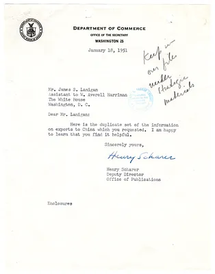 Letter to James S. Lanigan from Henry Scharer, with Attachment